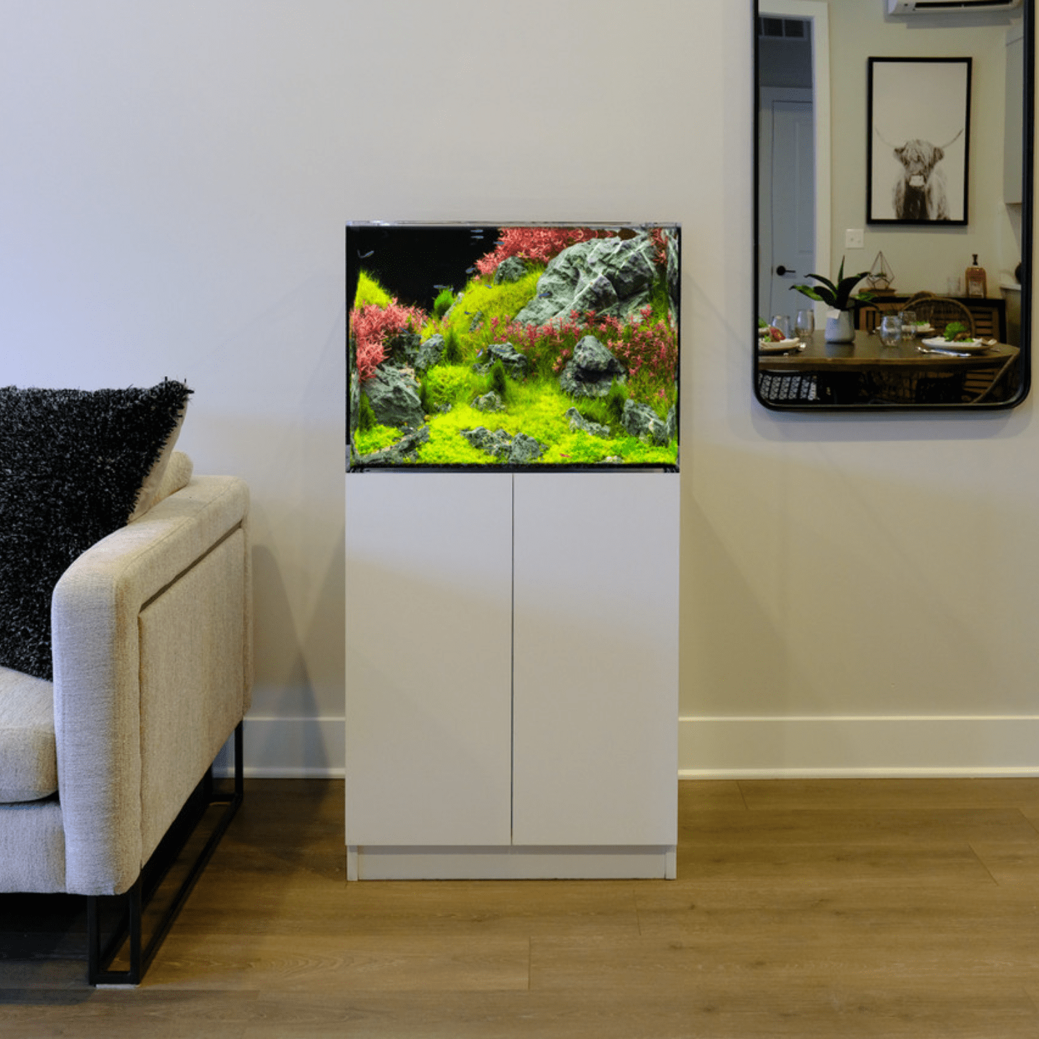 37.5 Gallon Acrylic Freshwater Aquarium by LiquidArt frontal view fully planted aquarium