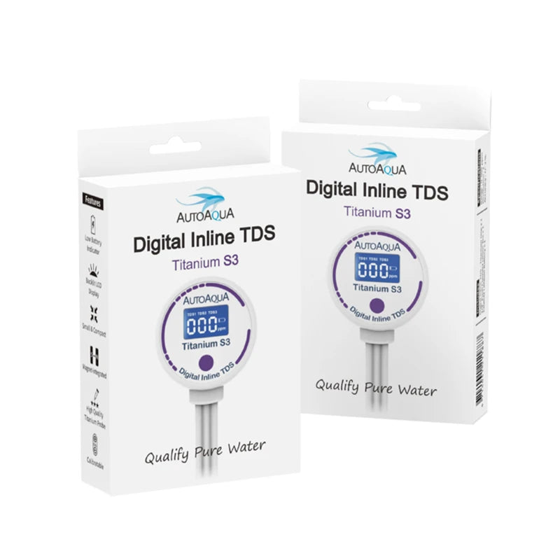 AutoAqua Digital Inline TDS Monitor Titanium S3 packaging