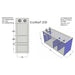 EcoReef Sump 200 (32" x 12" x 16") by Pro Clear Aquatic Systems top view and right side angled view dimensions