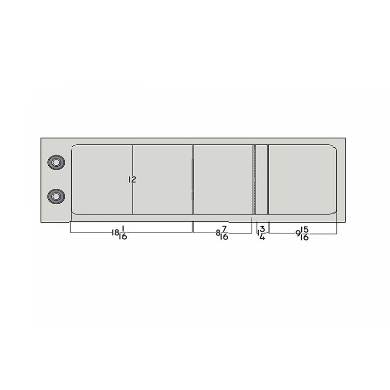 EcoReef Sump 400 (45" x 14.5" x 16") by Pro Clear Aquatic Systems top view dimensions