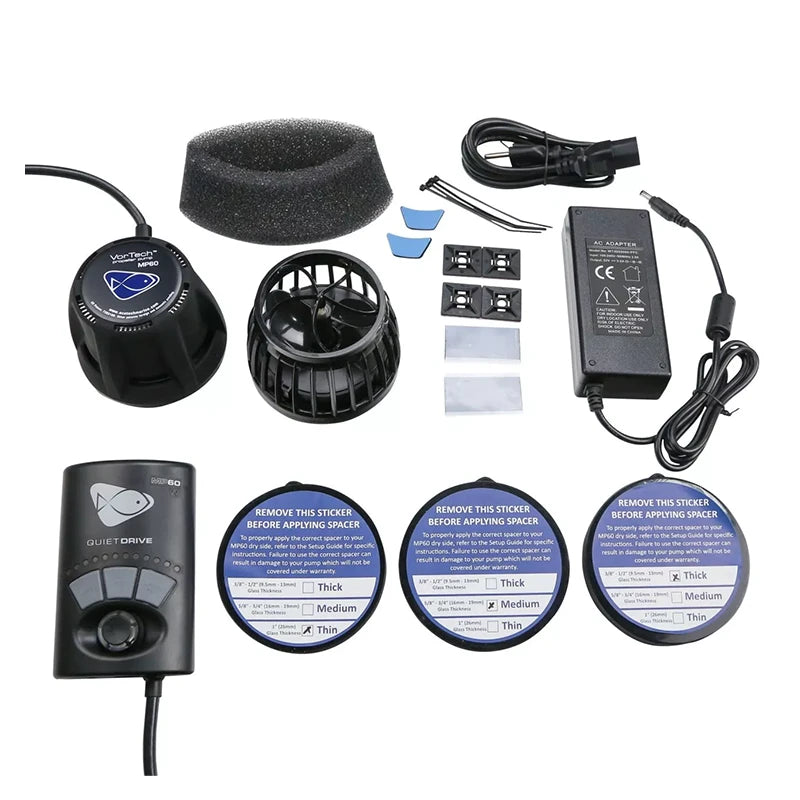 EcoTech Marine VorTech MP60W Propeller Pump w/ Wireless Quiet Drive - MP60mQD-US inclusions