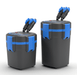 JBJ Reaction Pro 2 Aquarium Canister Filter comparison image showing size differences