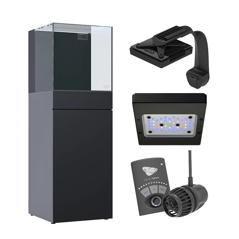 JBJ 25 Gallon Saltwater Aquarium Bundle Black Variant on a white background