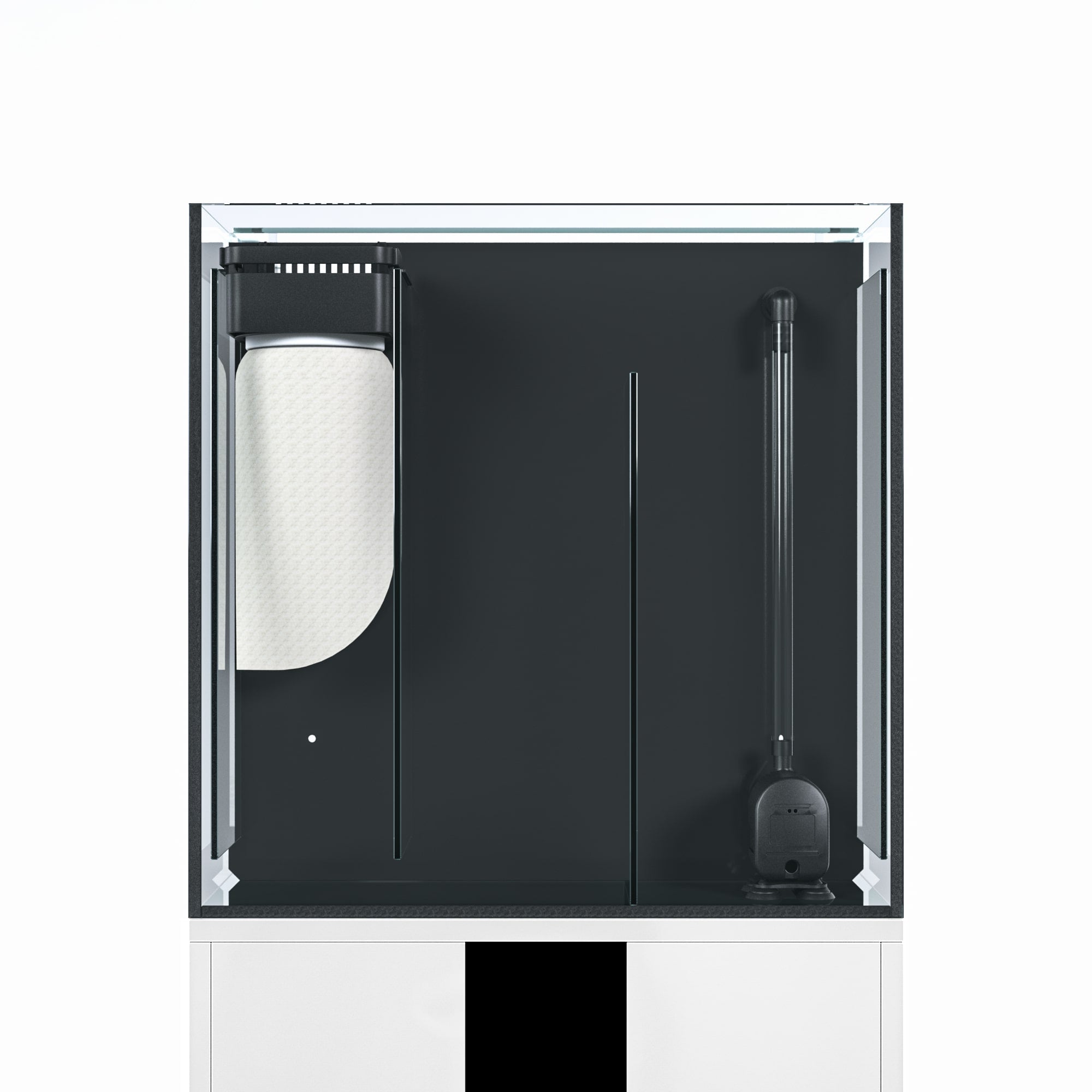 JBJ 25 gallon aquarium filtration system back view white