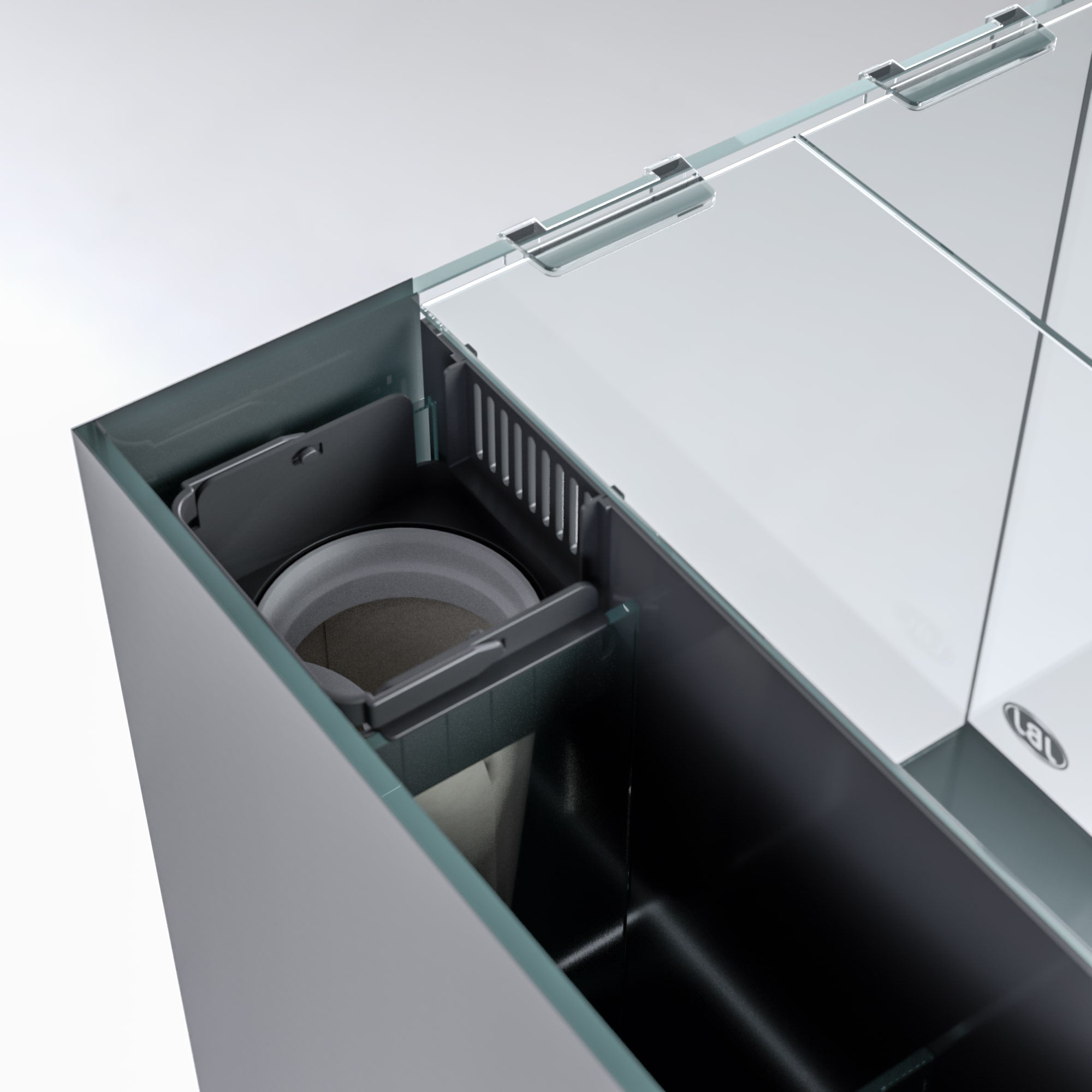 JBJ 25 gallon aquarium filtration system close up shot