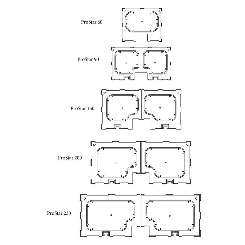 ProStar 60 Rimless Aquarium V2 lid sizes for all v2 models 