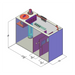 RedFlex 4-In-1 Sump 100 (16" x 16" x 16") by Pro Clear Aquatic Systems angled view dimensions
