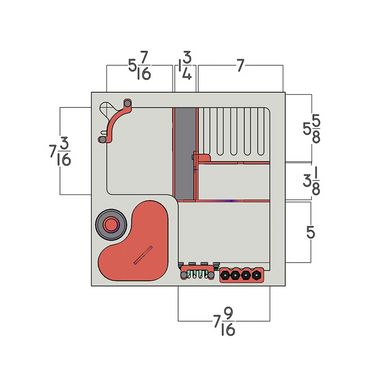 RedFlex 4-In-1 Sump 100 (16" x 16" x 16") by Pro Clear Aquatic Systems top view dimensions