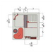 RedFlex 4-In-1 Sump 100 (16" x 16" x 16") by Pro Clear Aquatic Systems top view dimensions