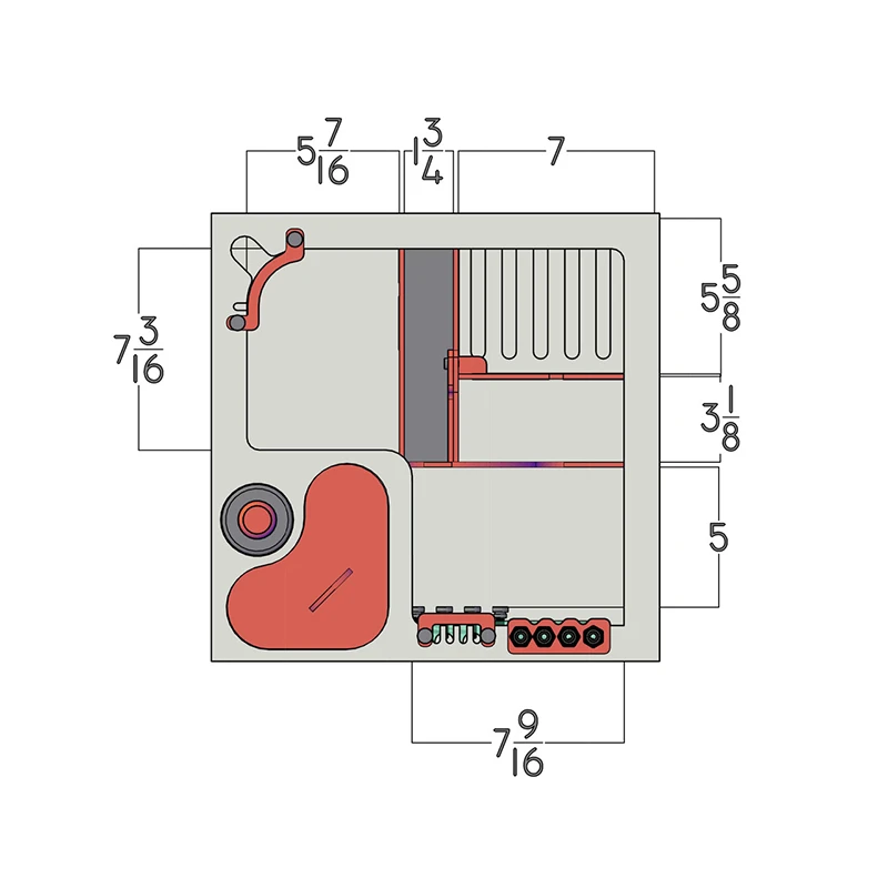 RedFlex 4-In-1 Sump 100 (16" x 16" x 16") by Pro Clear Aquatic Systems top view dimensions