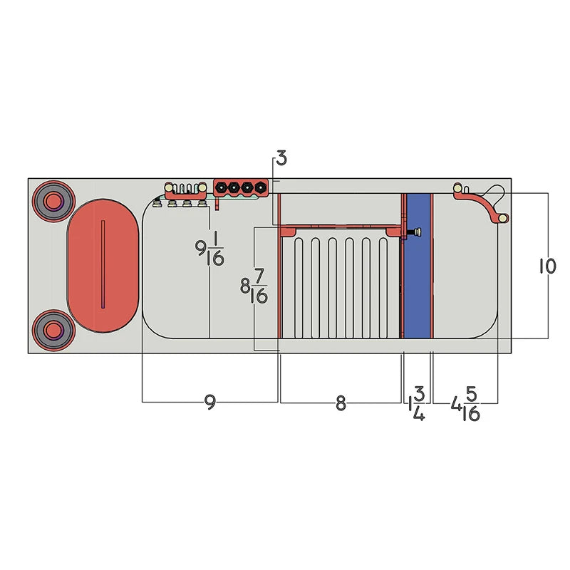 RedFlex 4-In-1 Sump 200 (32" x 12" x 16") by Pro Clear Aquatic Systems top view dimensions