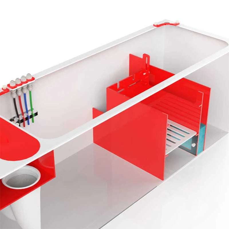 RedFlex 4-In-1 Sump 300 (37" x 14.5" x 16") by Pro Clear Aquatic Systems left side angled close up view