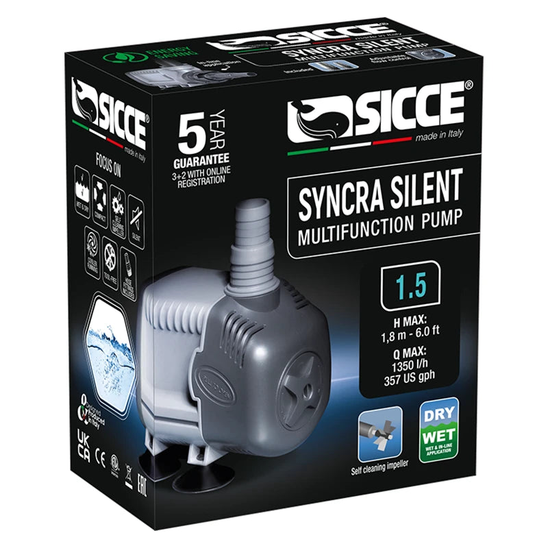 Sicce Syncra Silent Multifunction Pumps 1.5 (357 gph)