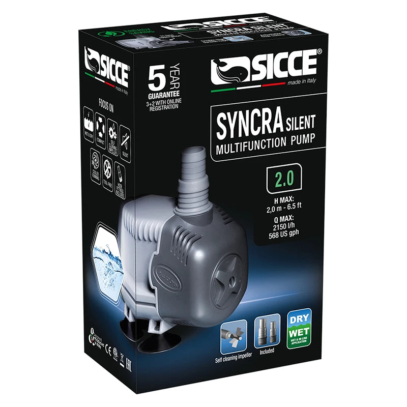 Sicce Syncra Silent Multifunction Pumps 2.0 (568 gph)