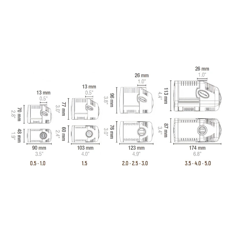 Sicce Syncra Silent Pumps dimensions