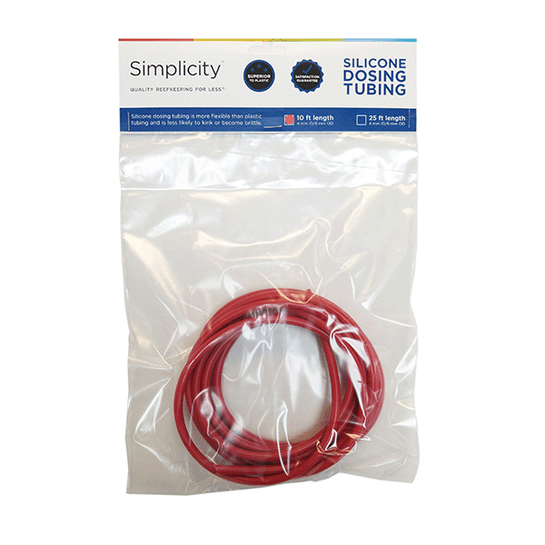 Simplicity Heavy-Duty Silicone Dosing Pump Tubing - Red - 10 Feet - packaging