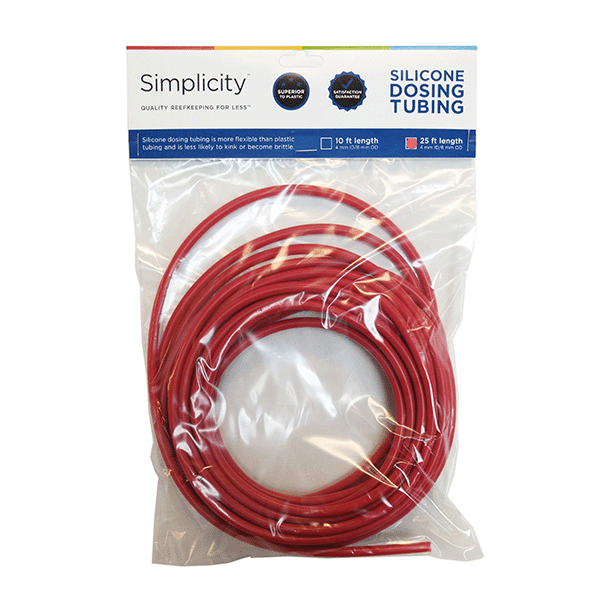 Simplicity Heavy-Duty Silicone Dosing Pump Tubing - Red - 25 Feet - packaging
