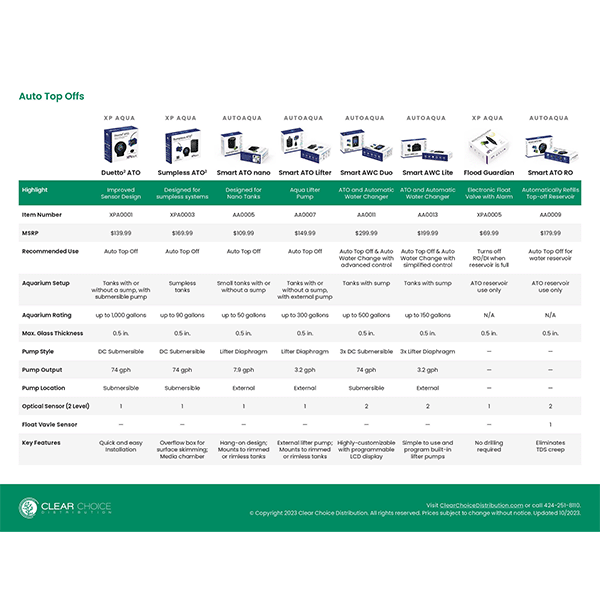XP Aqua Duetto 2 Dual-Sensor Auto Top Off System comparison