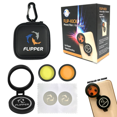 Flipper Flip-Kick Smartphone Aquarium Photography Filter Kit exploded